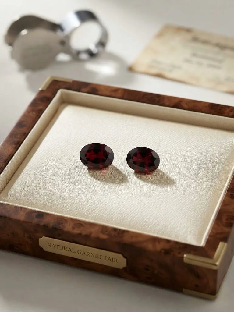 Natural Quality 2 Garnet Gemstones From Brazil, Dimension 6x4 mm, Weight 1.15 Ct, Shape Oval, GEM-ABC-292